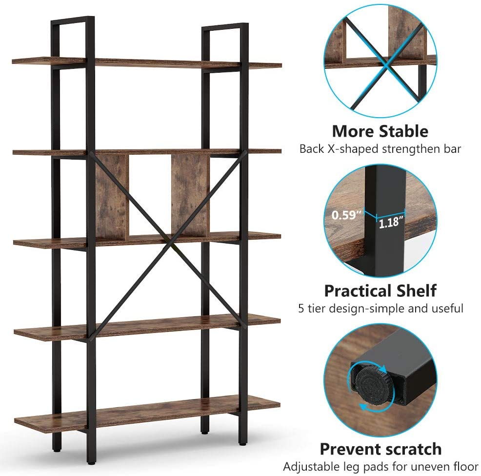 Belleze on sale industrial bookshelf