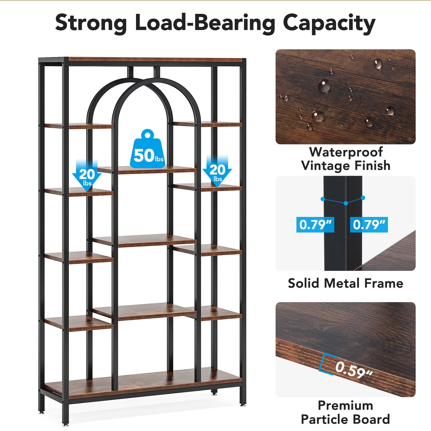 Tribesigns Bookshelf, 70.9" Etagere Bookcase Open Display Shelf Tribesigns