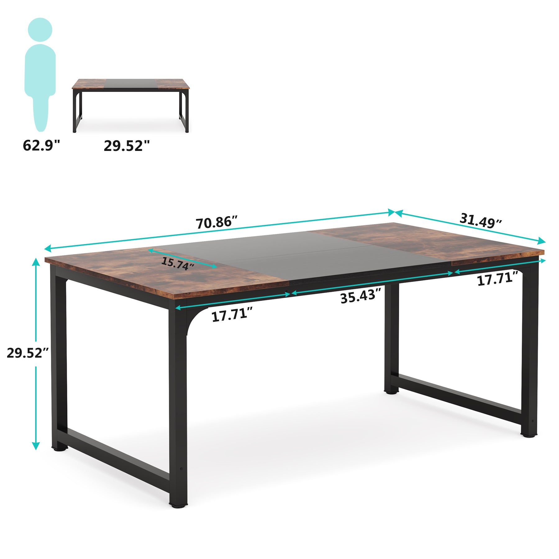 Tribesigns Tribesigns Conference Table, Rectangular Meeting Seminar Table Boardroom Desk