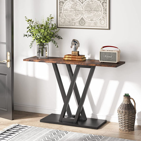 43 Inch Console Table, Industrial Entryway Hallway Table Tribesigns