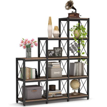 Tribesigns Bookshelf, 12 Shelves Industrial Ladder Etagere Bookcase Tribesigns