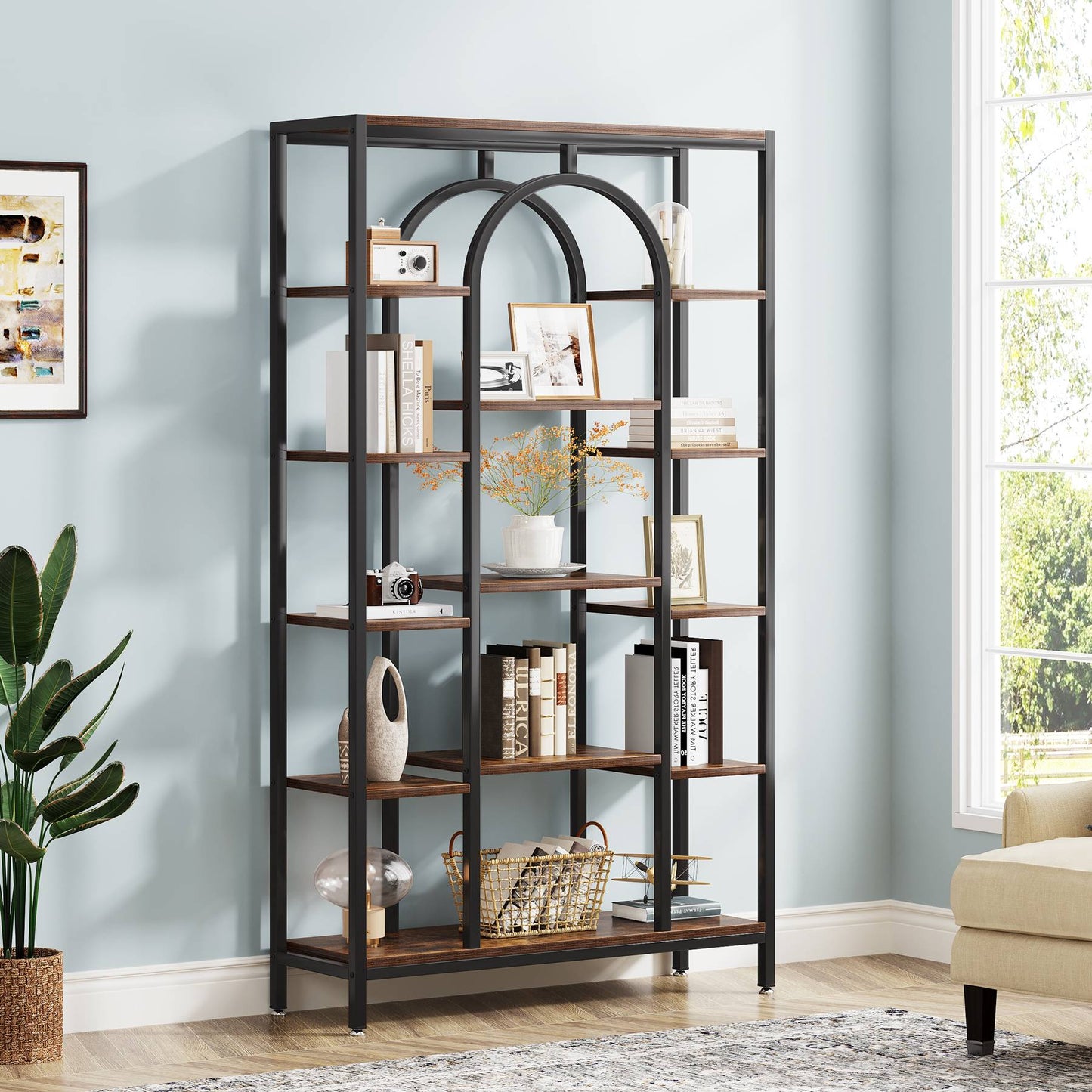 Tribesigns Bookshelf, 70.9" Etagere Bookcase Open Display Shelf Tribesigns