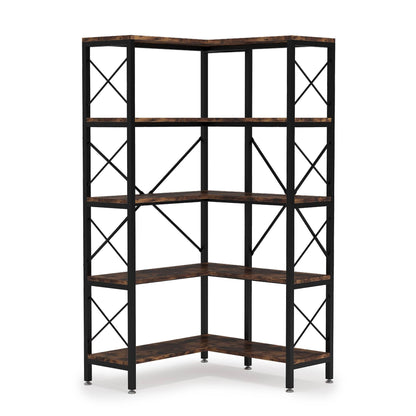 Tribesigns Corner Bookshelf, 5-Shelf Corner Etagere Bookcase, Corner Display Rack Tribesigns